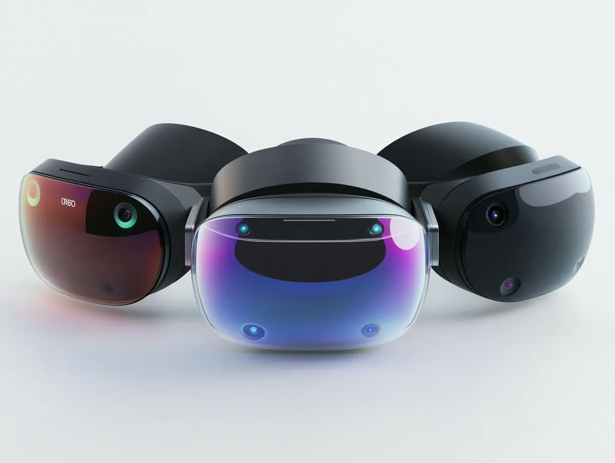 A person wearing a mixed reality headset