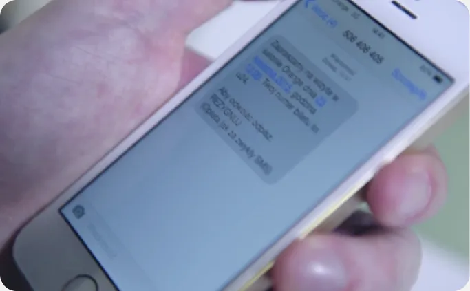 A phone showing an appointment message