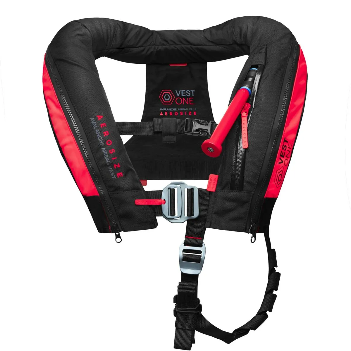 Vest One, front view, armed