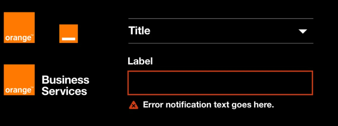 Orange Brand Design System: logos and form field states